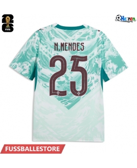 Günstige Portugal Nuno Mendes #25 Auswärtstrikot WM 2026 Kurzarm
